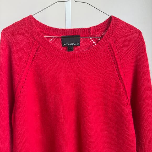 Cynthia Rowley sz M red angora blend sweater - Picture 2 of 8
